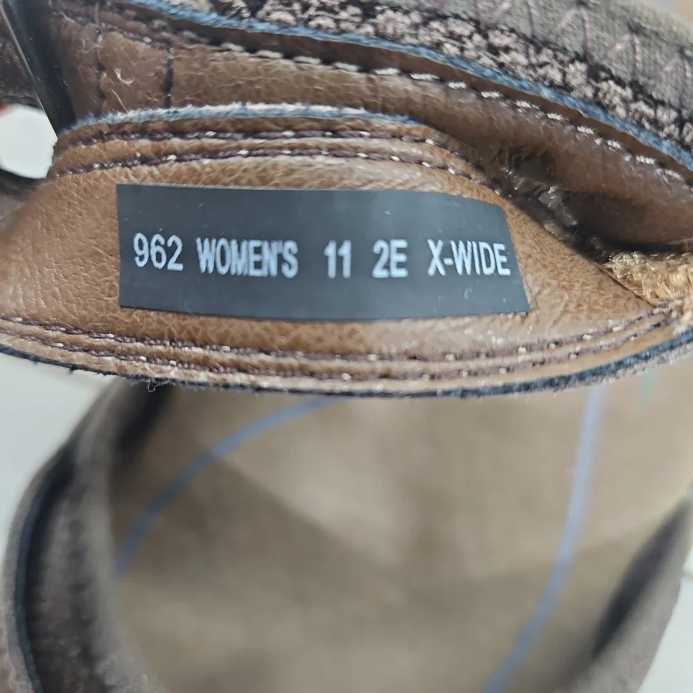 Orthofeet Malibu 962 Womens 11 2E Extra Wide Brown Leather Comfort Sandals - Picture 8 of 10